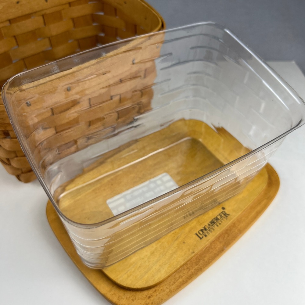 Longaberger Recipe Basket Small Brown Wood Lid Protector 17418 Farmhouse Decor - Picture 2 of 16